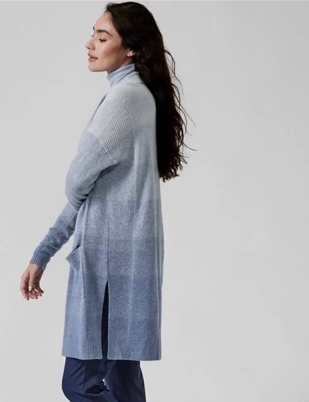 ATHLETA Ombre Spirit Wool Cashmere Cardigan Wrap Sweater 986041